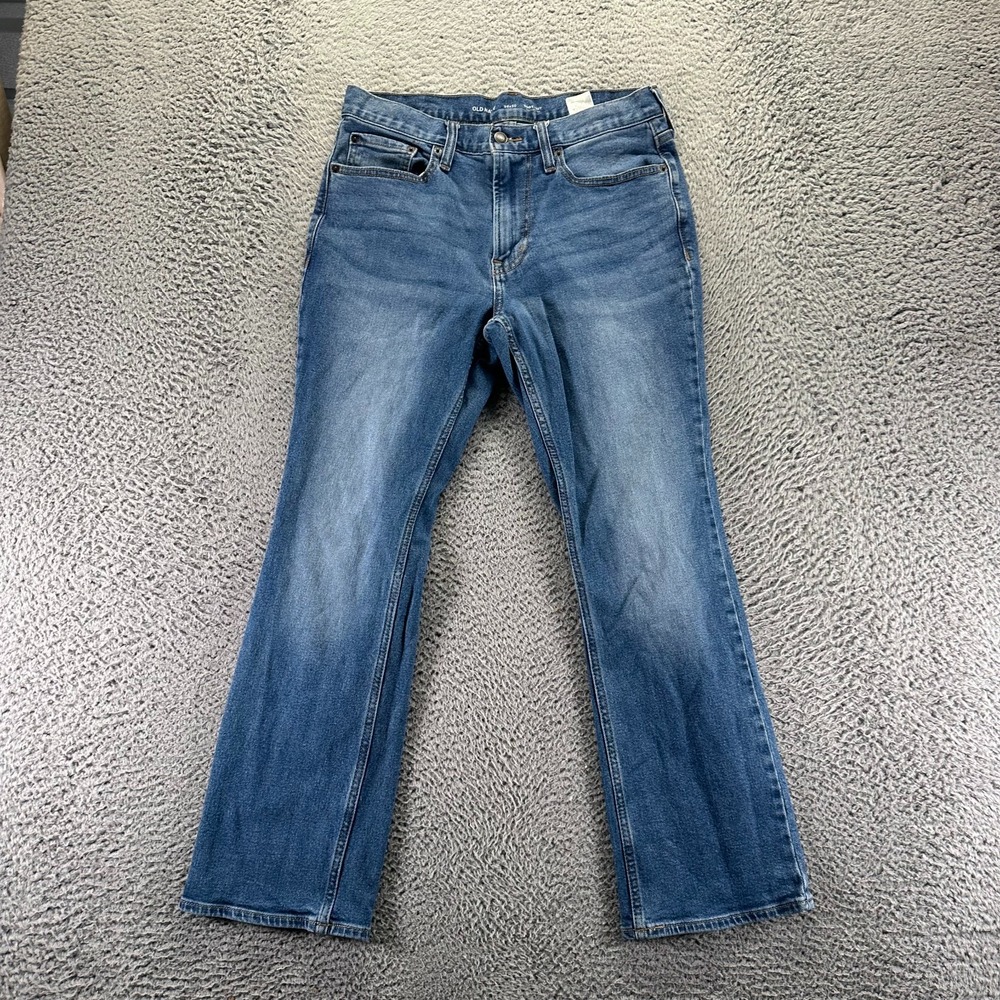 Old Navy Built-In Flex Jeans Mens 30x30 Blue‎ Cotton Denim Bootcut Faded Stretch